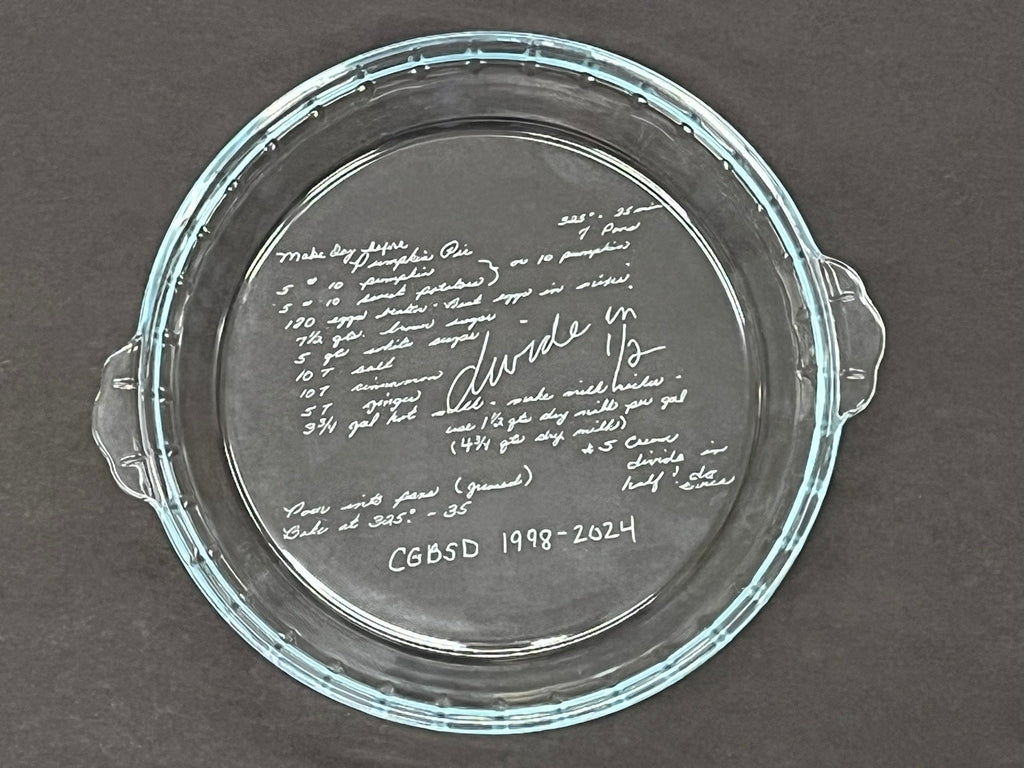 Personalized Pie Plate