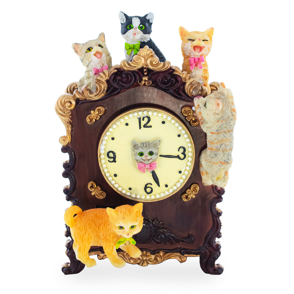 Animated Musical Figurine with Playful Felines