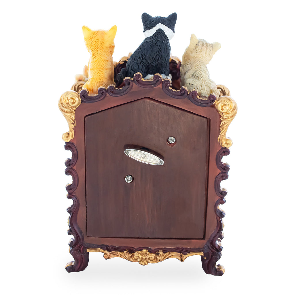 Animated Musical Figurine with Playful Felines