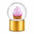 Golden Cupcake Elegance Mini Water Snow Globe