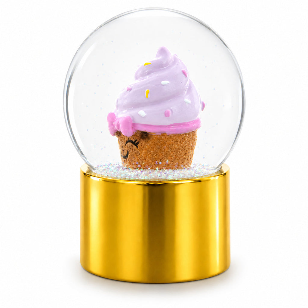 Golden Cupcake Elegance Mini Water Snow Globe