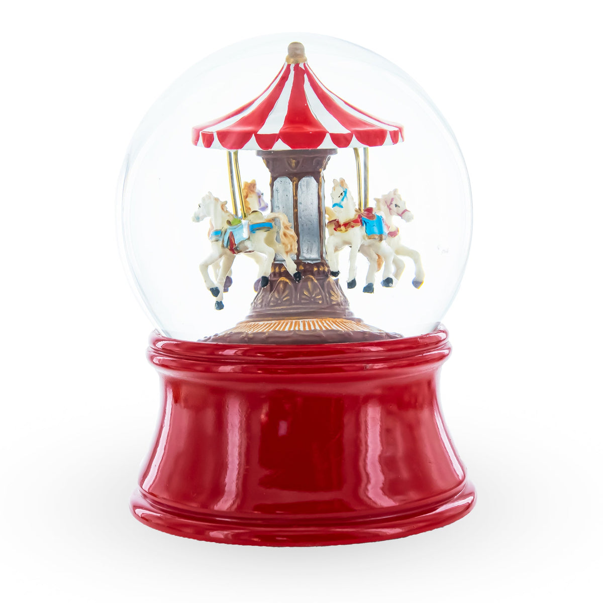 Horses Carousel Melody Spinning Musical Water Globe