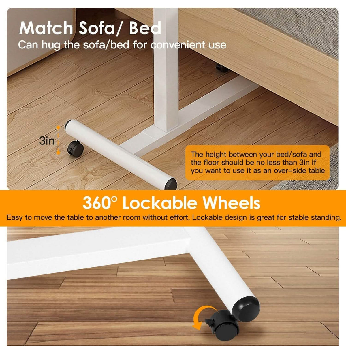 Portable Rolling Laptop Table