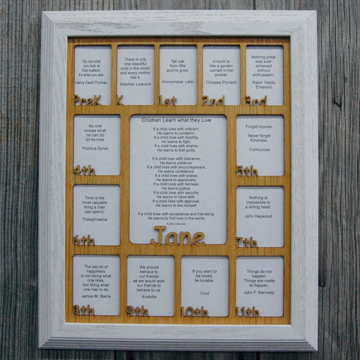 PreK-12th Grade School Years Picture Frame - Rectangular Openings
