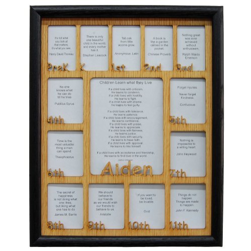 PreK-12th Grade School Years Picture Frame - Rectangular Openings