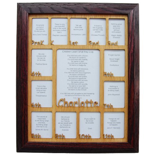 PreK-12th Grade School Years Picture Frame - Rectangular Openings
