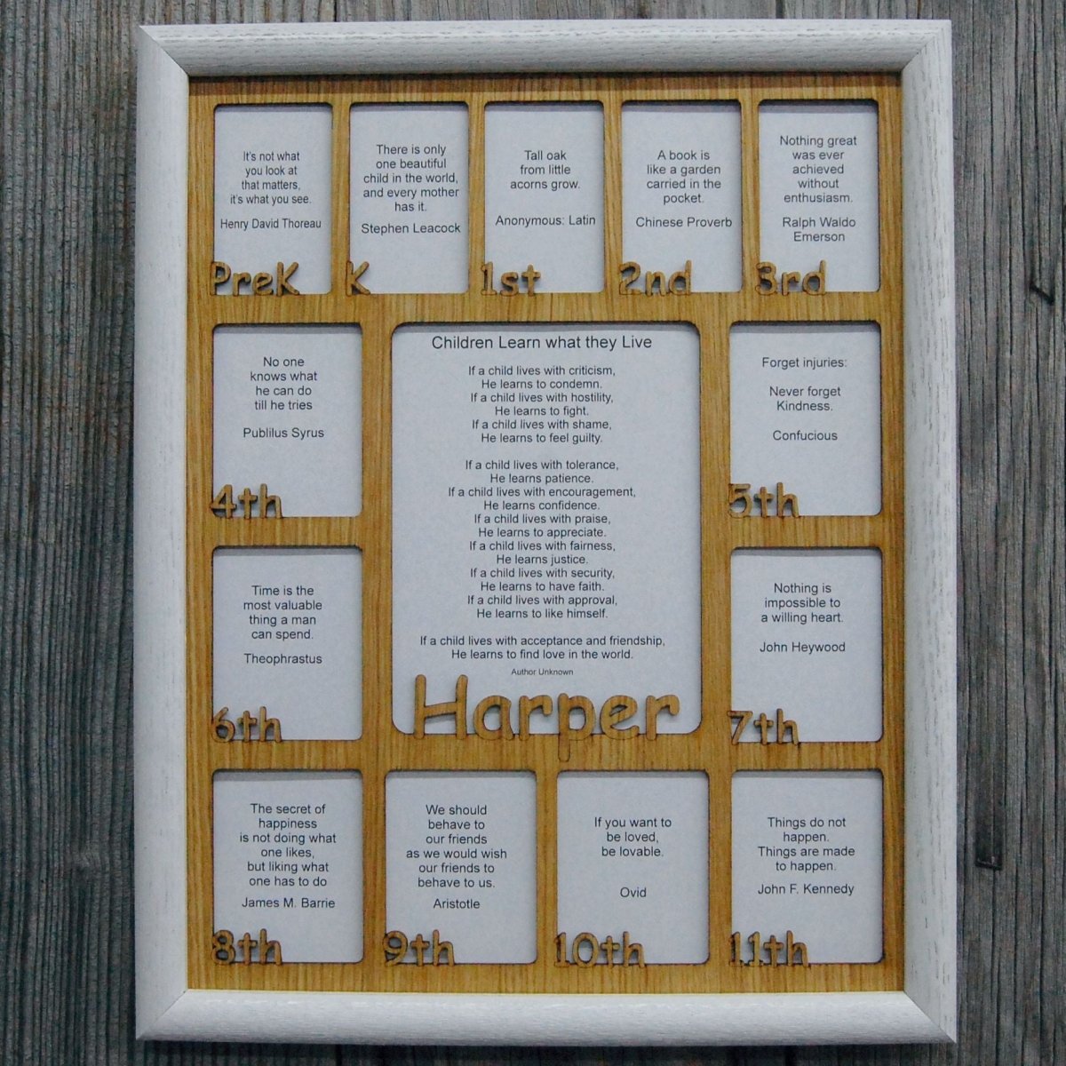 PreK-12th Grade School Years Picture Frame - Rectangular Openings