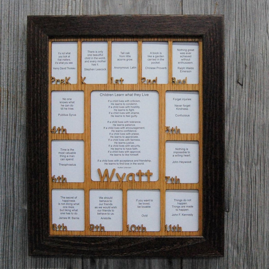 PreK-12th Grade School Years Picture Frame - Rectangular Openings