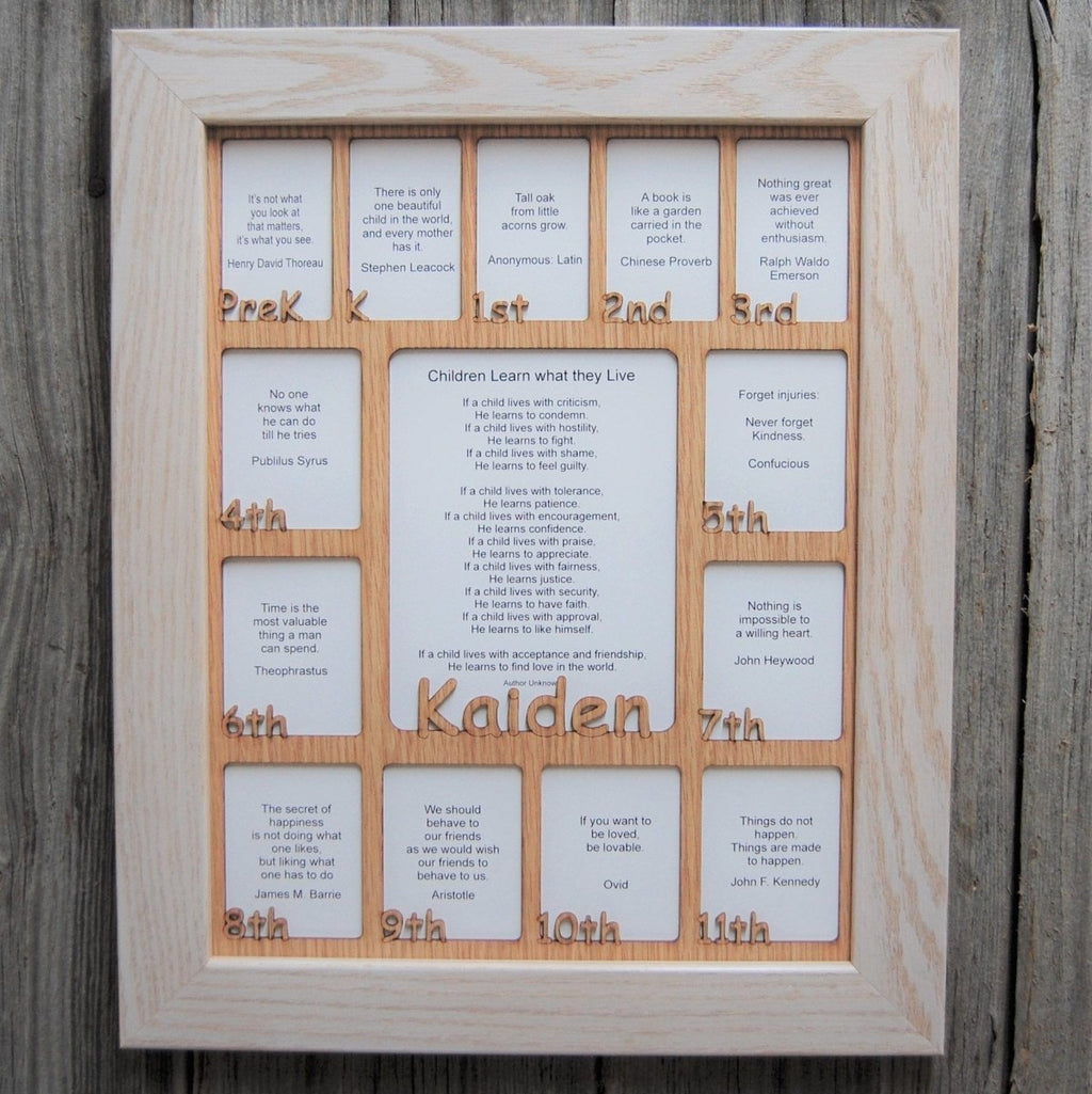 PreK-12th Grade School Years Picture Frame - Rectangular Openings