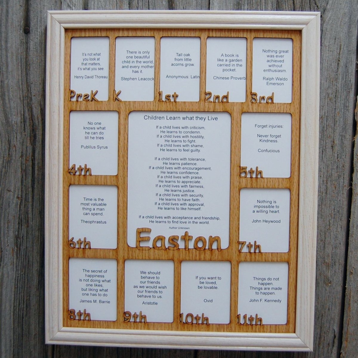 PreK-12th Grade School Years Picture Frame - Rectangular Openings