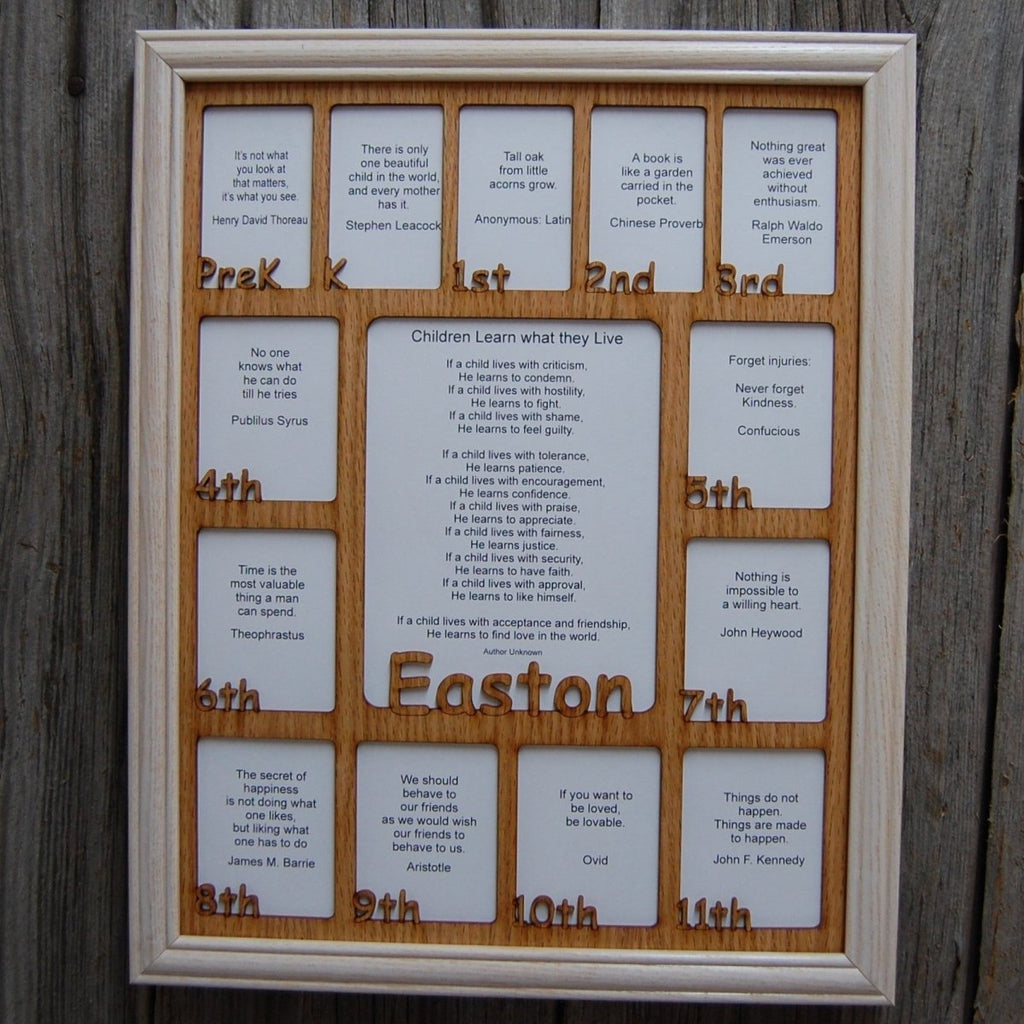 PreK-12th Grade School Years Picture Frame - Rectangular Openings