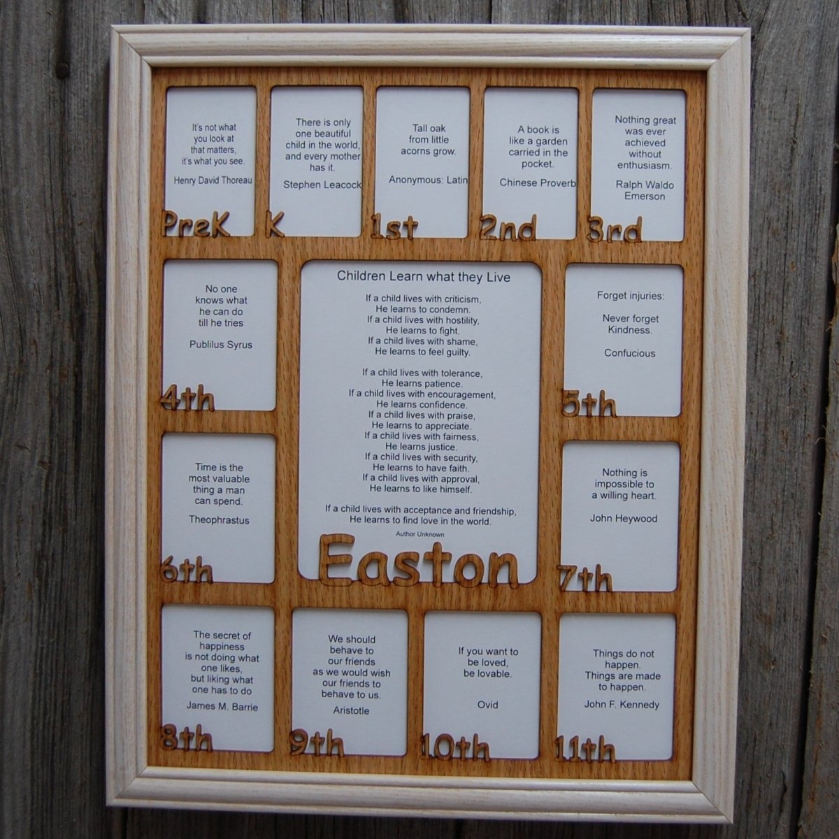 PreK-12th Grade School Years Picture Frame - Rectangular Openings