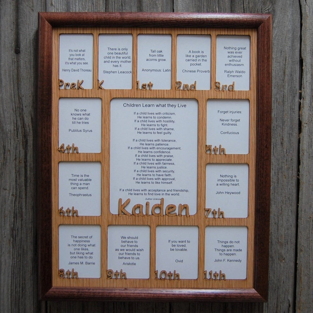 PreK-12th Grade School Years Picture Frame - Rectangular Openings