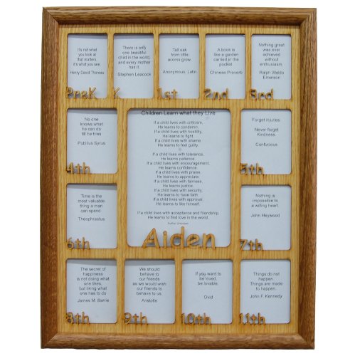 PreK-12th Grade School Years Picture Frame - Rectangular Openings