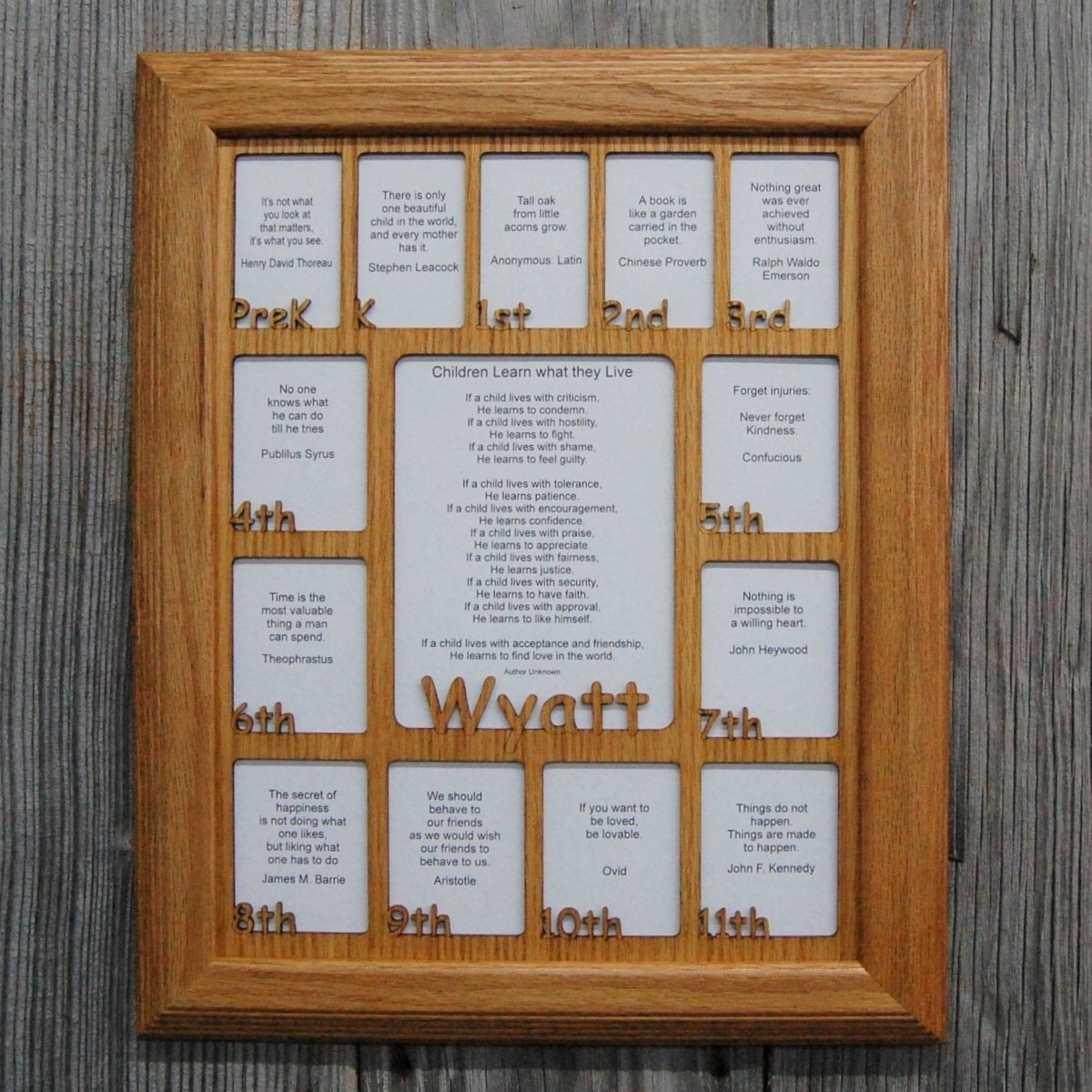 PreK-12th Grade School Years Picture Frame - Rectangular Openings