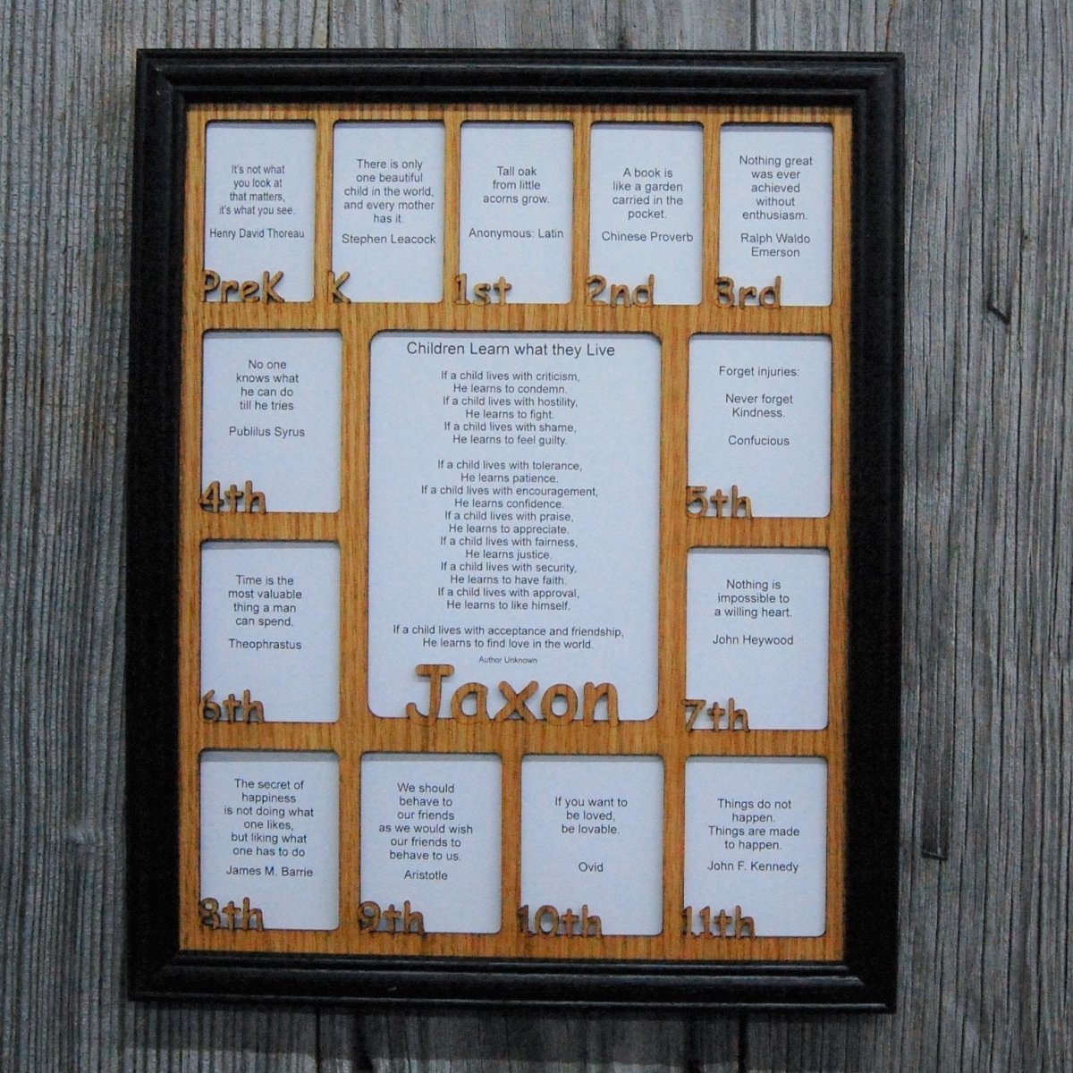PreK-12th Grade School Years Picture Frame - Rectangular Openings