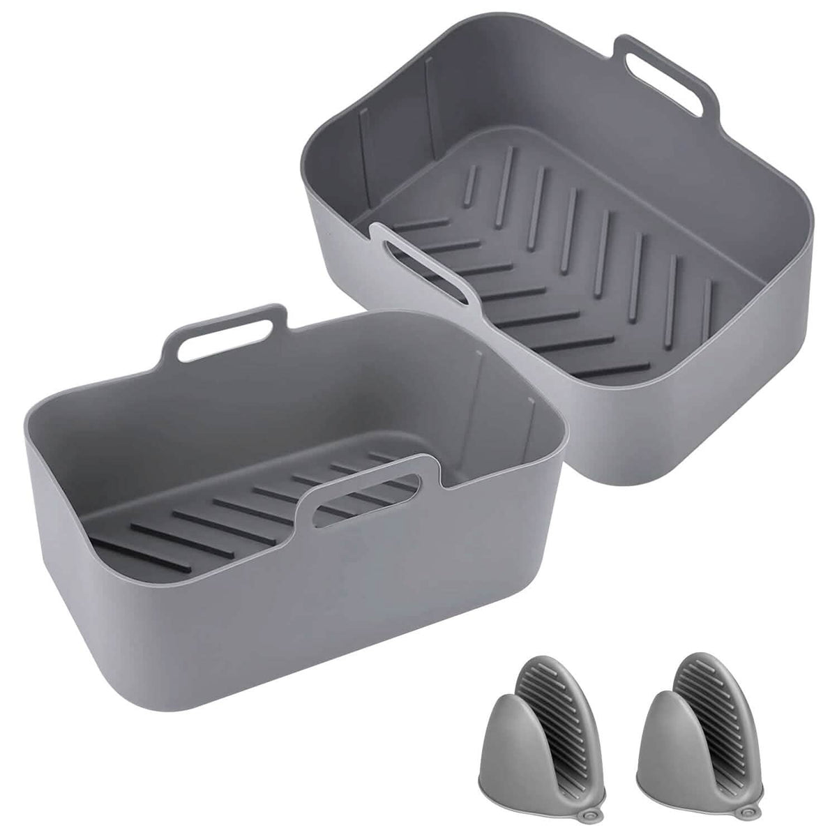 Reusable Air Fryer Silicone Pot Rectangle Replacement of Parchment Liners 6-8 Quart