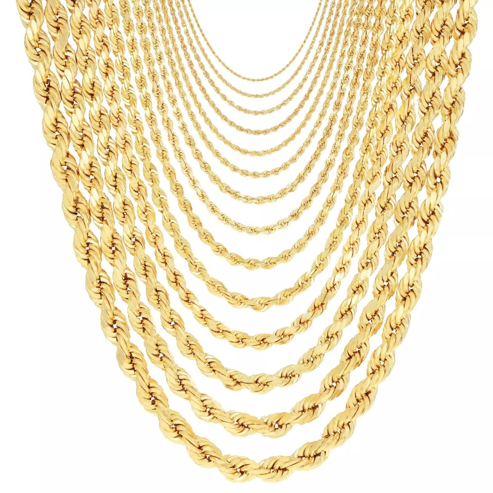 Rope Chain in Yellow Gold - 2mm
