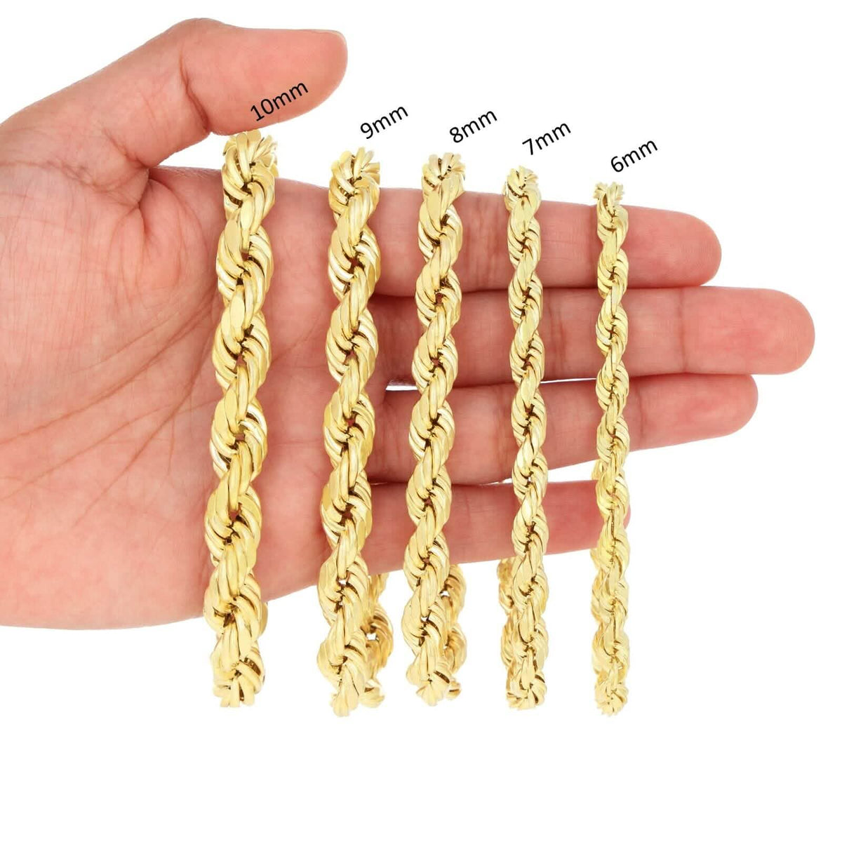 Rope Chain in Yellow Gold - 3mm