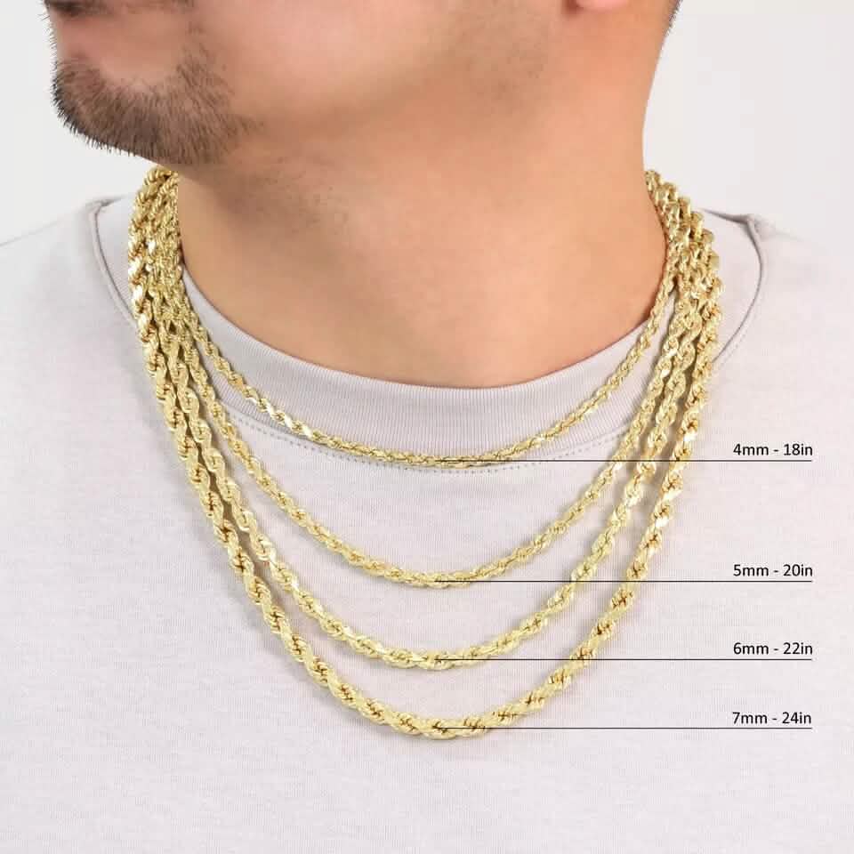 Rope Chain in Yellow Gold - 4mm