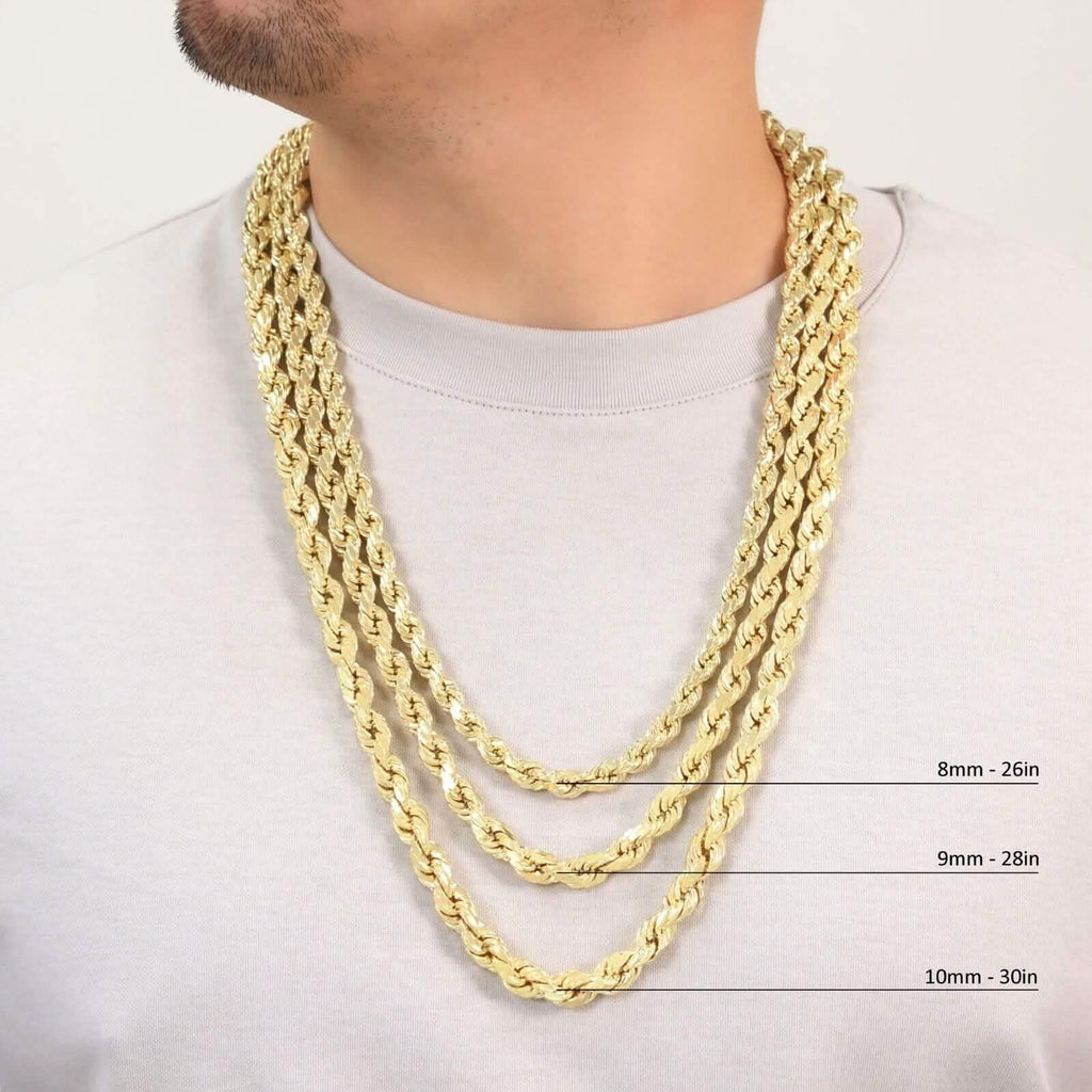 Rope Chain in Yellow Gold - 7mm