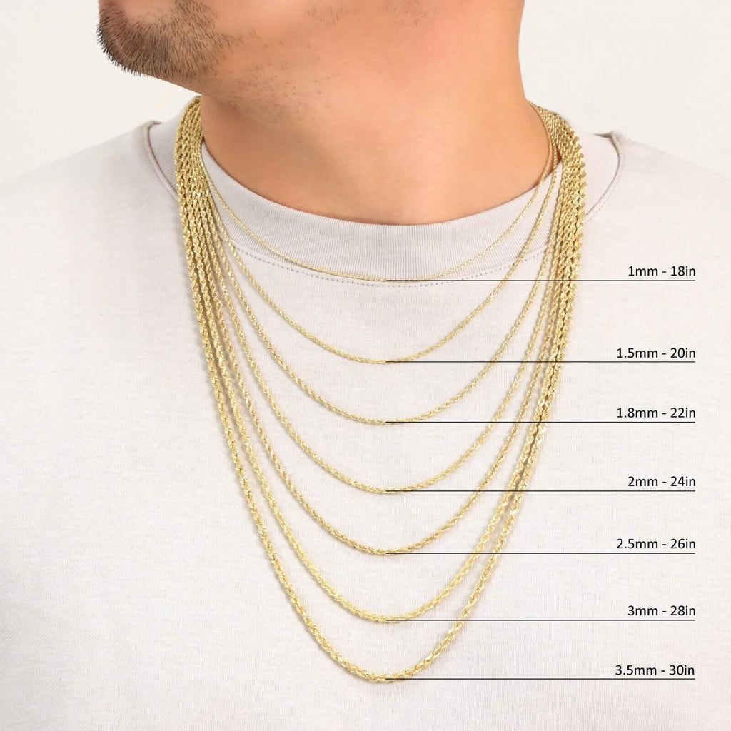 Rope Chain in Yellow Gold - 7mm