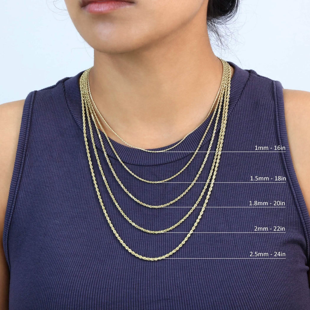 Rope Chain in Yellow Gold - 7mm