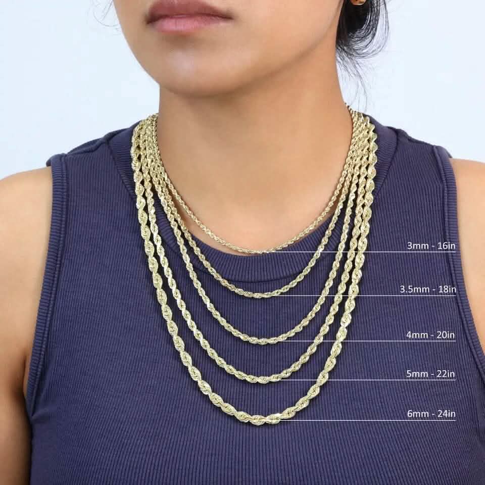 Rope Chain in Yellow Gold - 8mm
