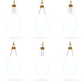 Set of 6 Clear Glass Waterdrop Finial Christmas Ornaments