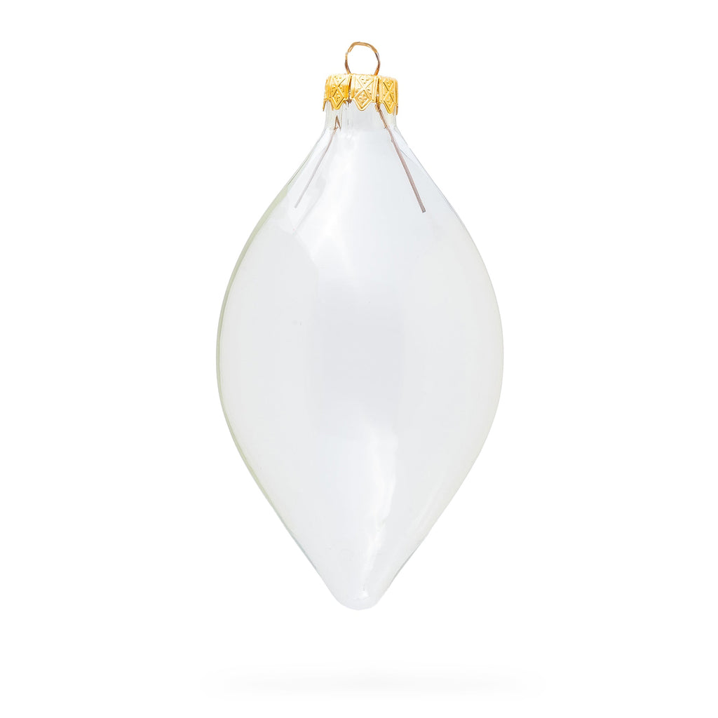 Set of 6 Pointed Teardrop Finial Clear Glass Christmas Ornaments
