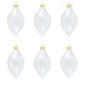 Set of 6 Pointed Teardrop Finial Clear Glass Christmas Ornaments