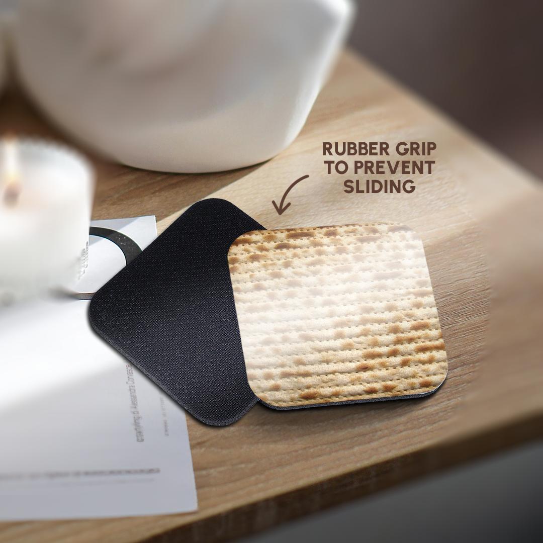3dRose InspirationzStore Judaica - Matzah bread texture photo - for passover pesach - funny Jewish humor - humorous matzo Judaism food - Coasters (cst_112943)