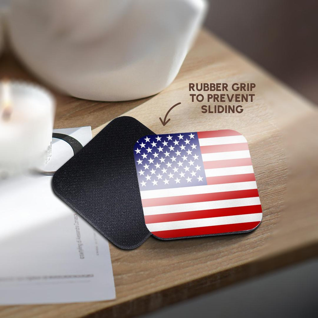 3dRose InspirationzStore Flags - American Flag - Patriotic USA stars and stripes red white and blue - 4th July America Patriot - Coasters (cst_112805)