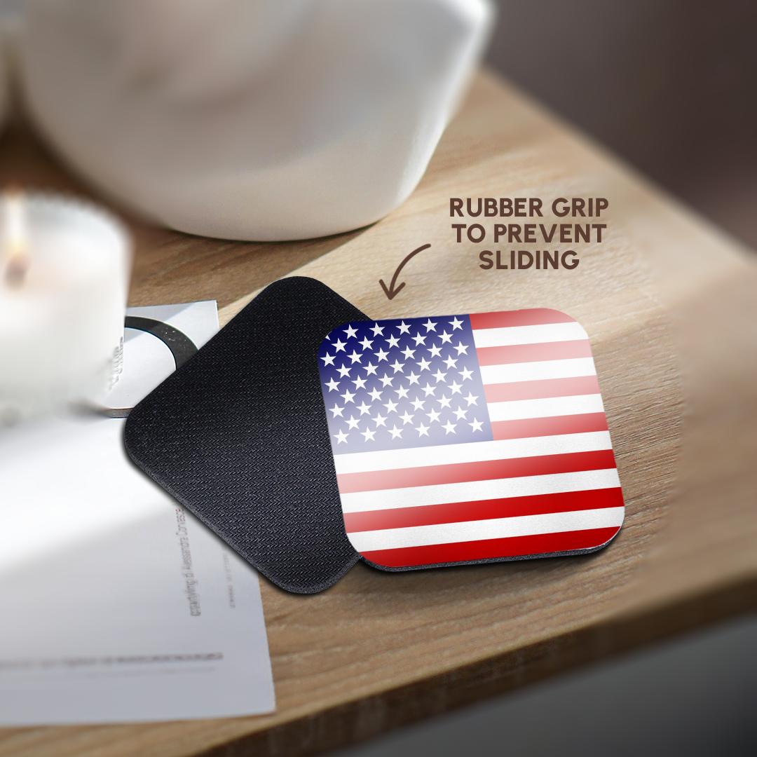 3dRose InspirationzStore Flags - American Flag - Patriotic USA stars and stripes red white and blue - 4th July America Patriot - Coasters (cst_112805)