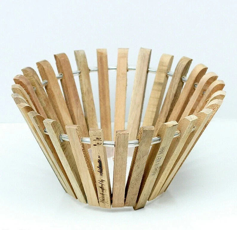 Hanging Wooden Orchid Basket 6" Round - Ideal for Orchids, Plants, and Flowers, Durable Plant Holder