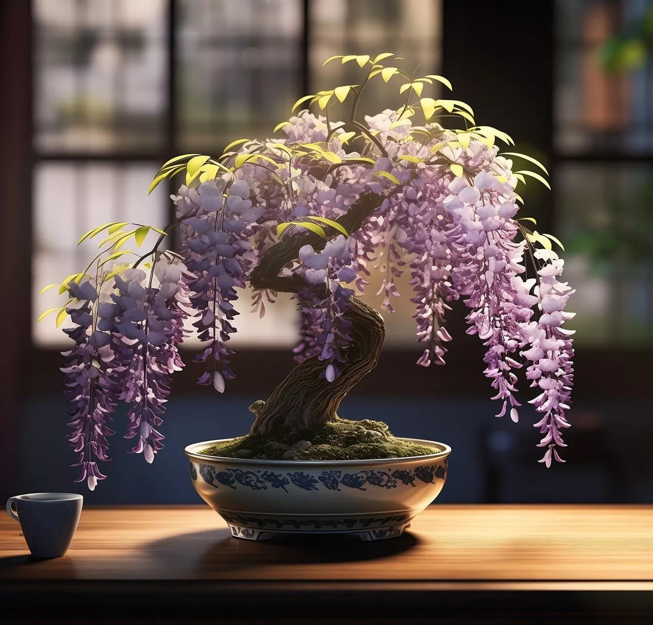 Purple Weeping Wisteria Bonsai Tree Seedling - 1 Year Old - Perfect for Planting - Wisteria sinensis