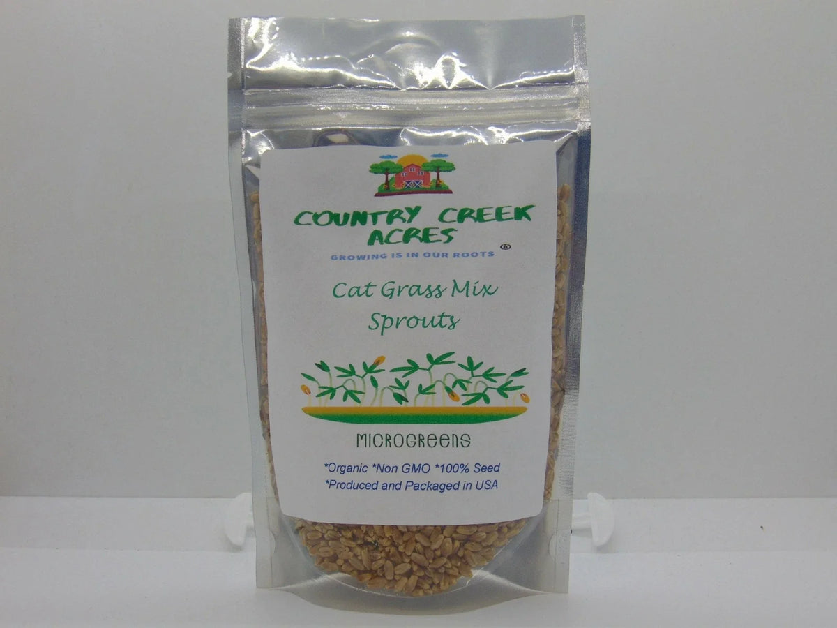 Cat Grass Mix 4 oz - Organic Pet Grass Blend for Cats - Wheatgrass, Barley, Oat - Safe and Nutritious Plant Food