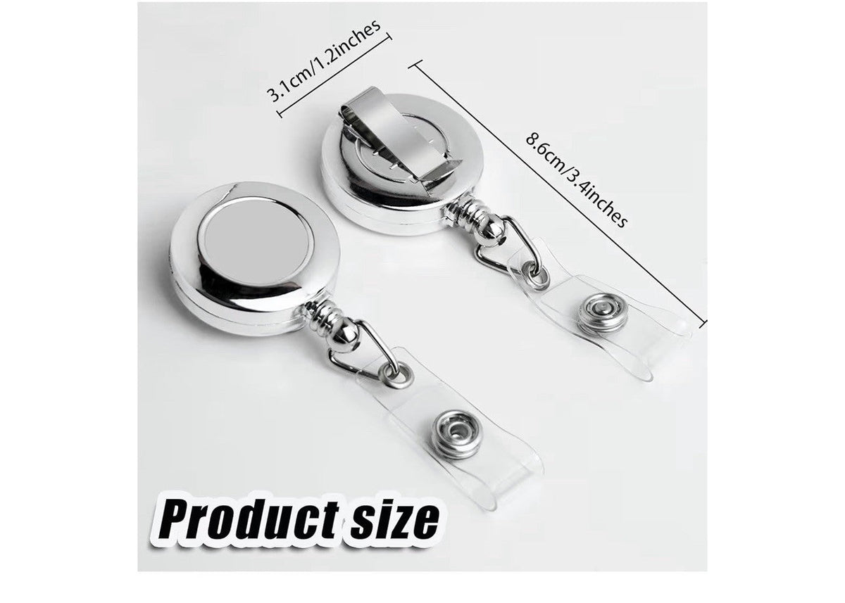 Frascati Silver Retractable Metal Badge Reels 24 Inch Cord 30 Pack