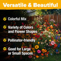 Premium Wildflower Seeds Bulk Mix 2oz - 59,300+ Seeds, 19 Varieties for Natural Gardens, Eco-Friendly Planting