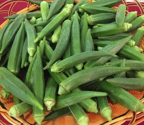 Emerald Okra Seeds - 100+ Heirloom Non-GMO - Fresh Vegetable Seeds - Abelmoschus esculentus