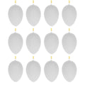 Set of 12 White Blank Hollow Plastic Easter Egg Ornaments 2.6 Inches