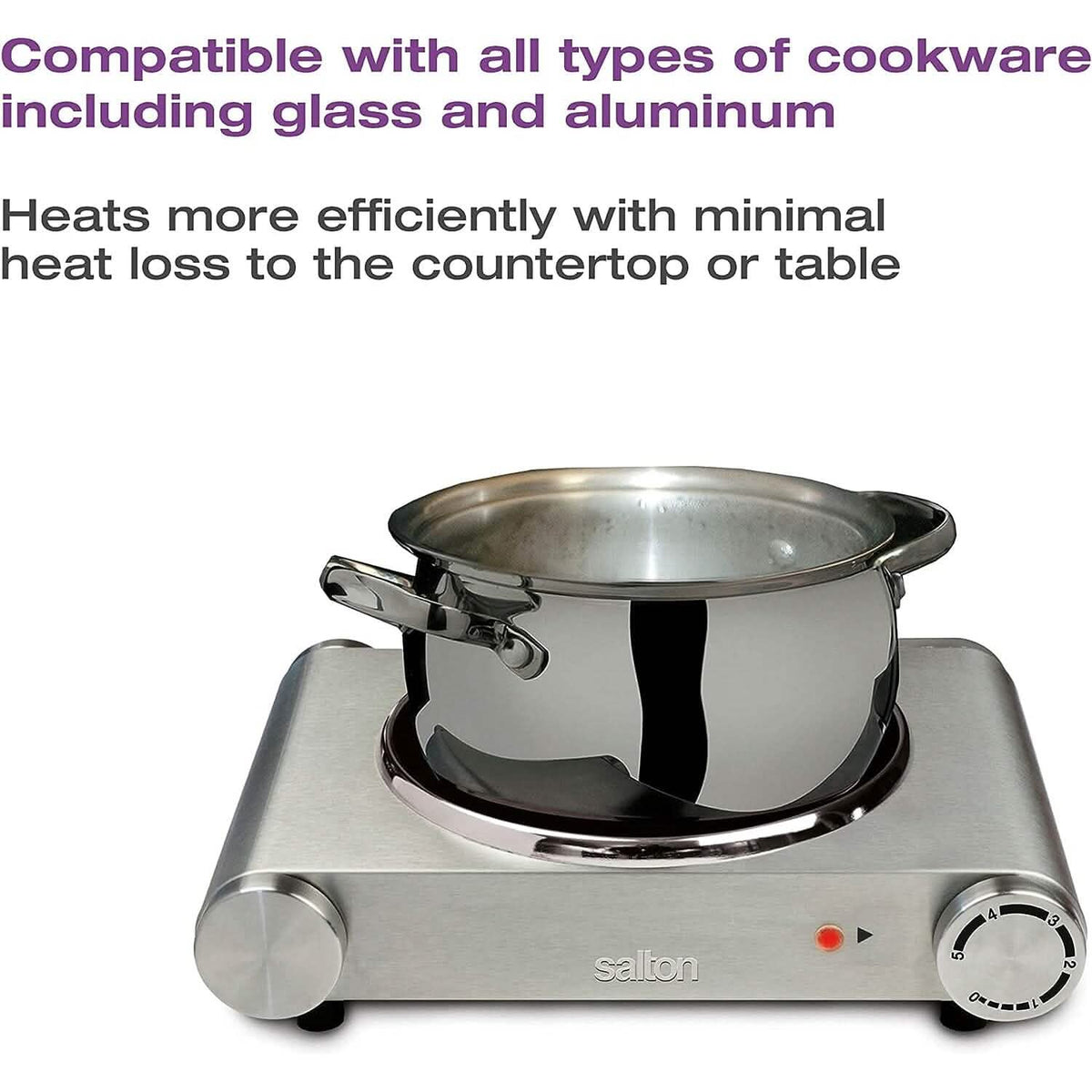 Salton Stainless Steel Infrared Portable Electric Cooktop