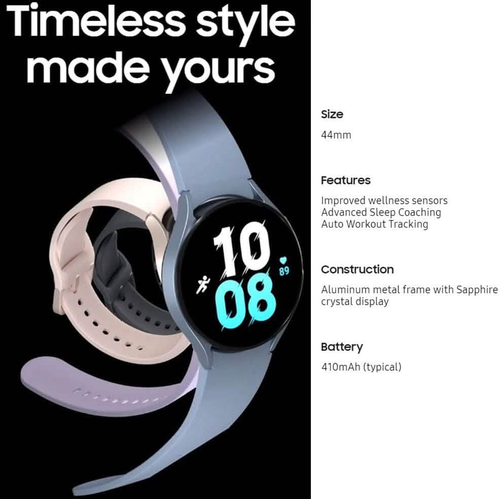 Samsung Galaxy Watch 5 (44mm, WIFI + 4G LTE) 1.4" Super AMOLED Smartwatch (Refurbished)