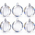 Set of 6 Mini Clear Plastic Ball Ornaments 1.92 Inches (49 mm)