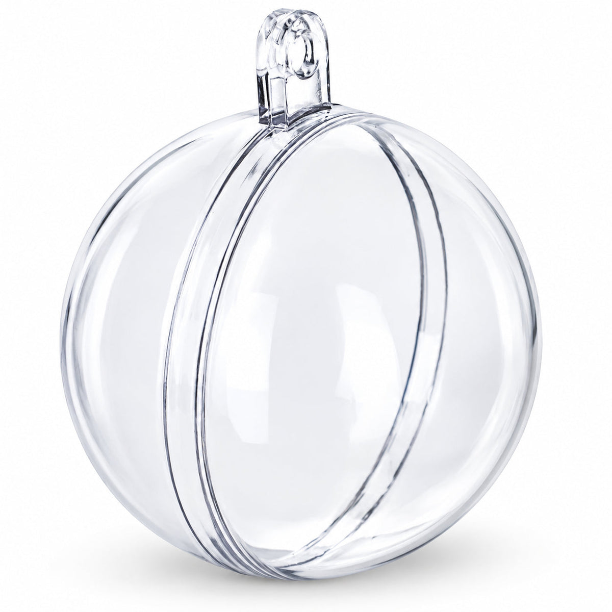 Set of 6 Mini Clear Plastic Ball Ornaments 1.92 Inches (49 mm)