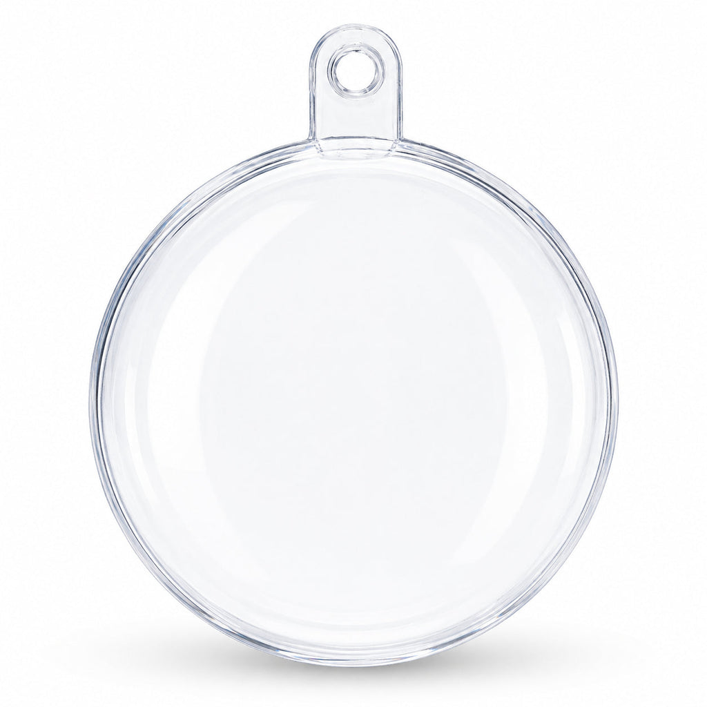 Set of 6 Mini Clear Plastic Ball Ornaments 1.92 Inches (49 mm)