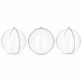 Set of 3 Clear Plastic Ball Ornaments 2.7 Inches (69 mm)