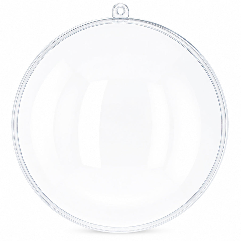 Set of 3 Clear Plastic Ball Ornaments 3.9 Inches