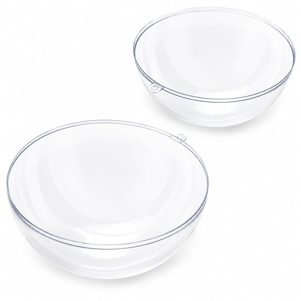 Set of 3 Clear Plastic Ball Ornaments 2.7 Inches (69 mm)