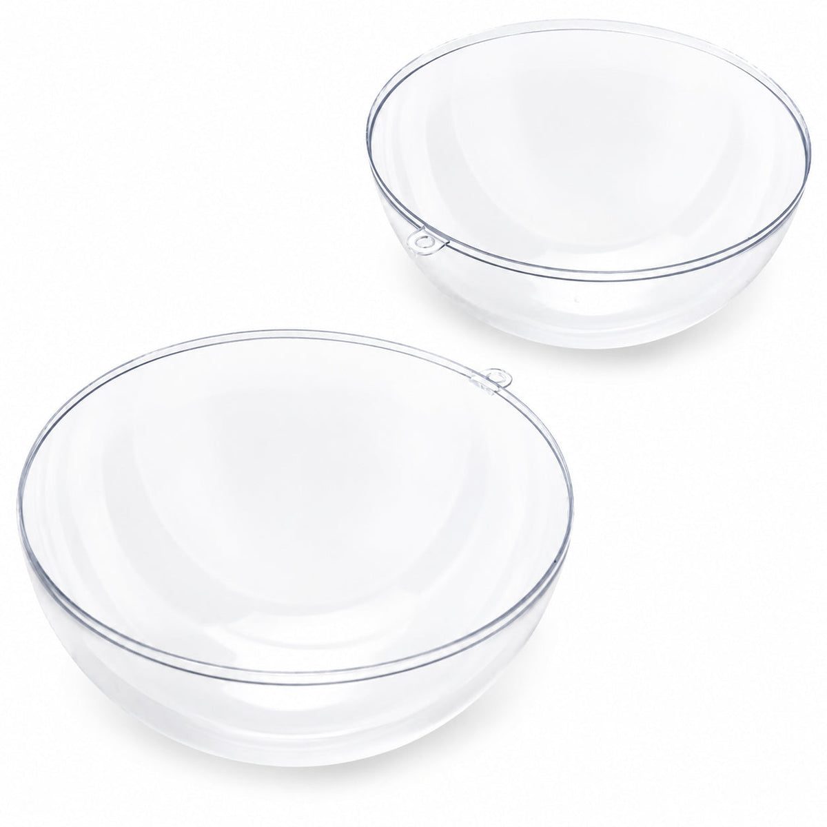 Set of 3 Clear Plastic Ball Ornaments 3.45 Inches (88 mm)